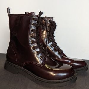 Mossimo Wine Colored Combat Boots
